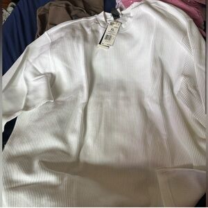 adidas White Long Sleeve Tee